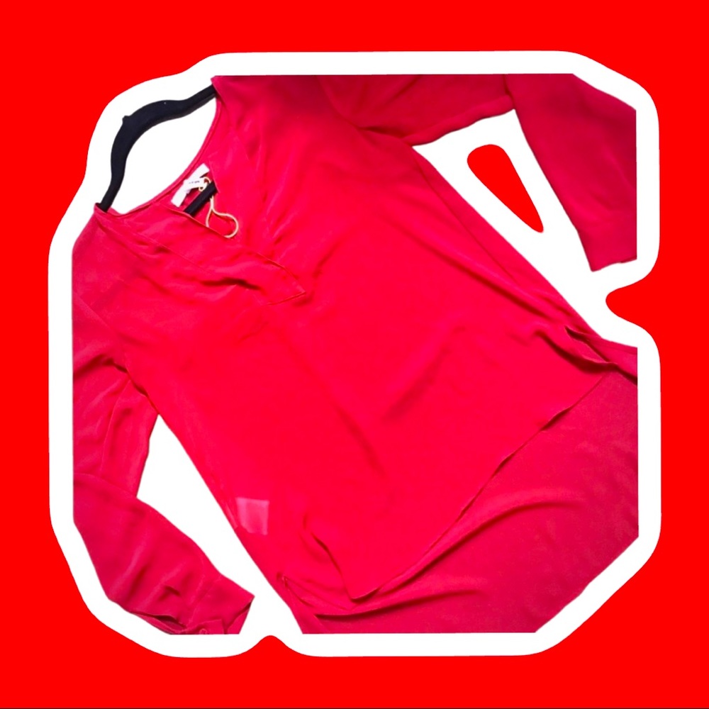 Sheer Red Bcbgeneration Blouse - image 1